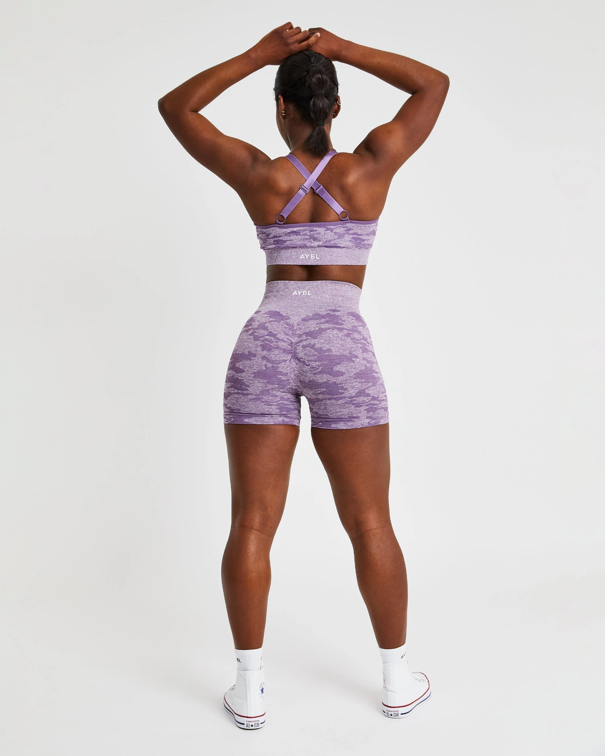 AYBL Evolve Camo Seamless Sports Bra - Plum - Image 4