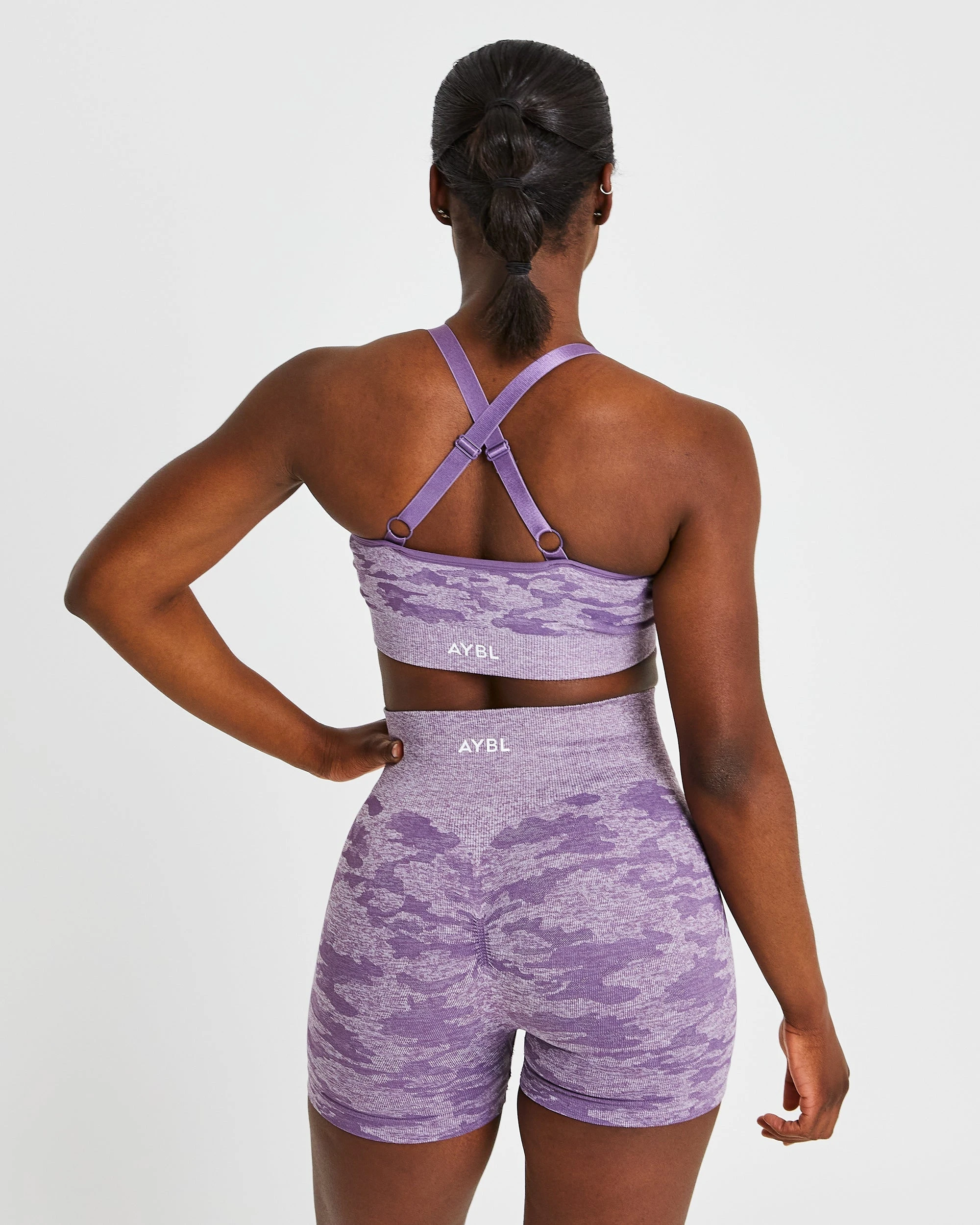 AYBL Evolve Camo Seamless Sports Bra - Plum - Image 2