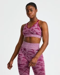 AYBL Evolve Camo Seamless Sports Bra - Burgundy