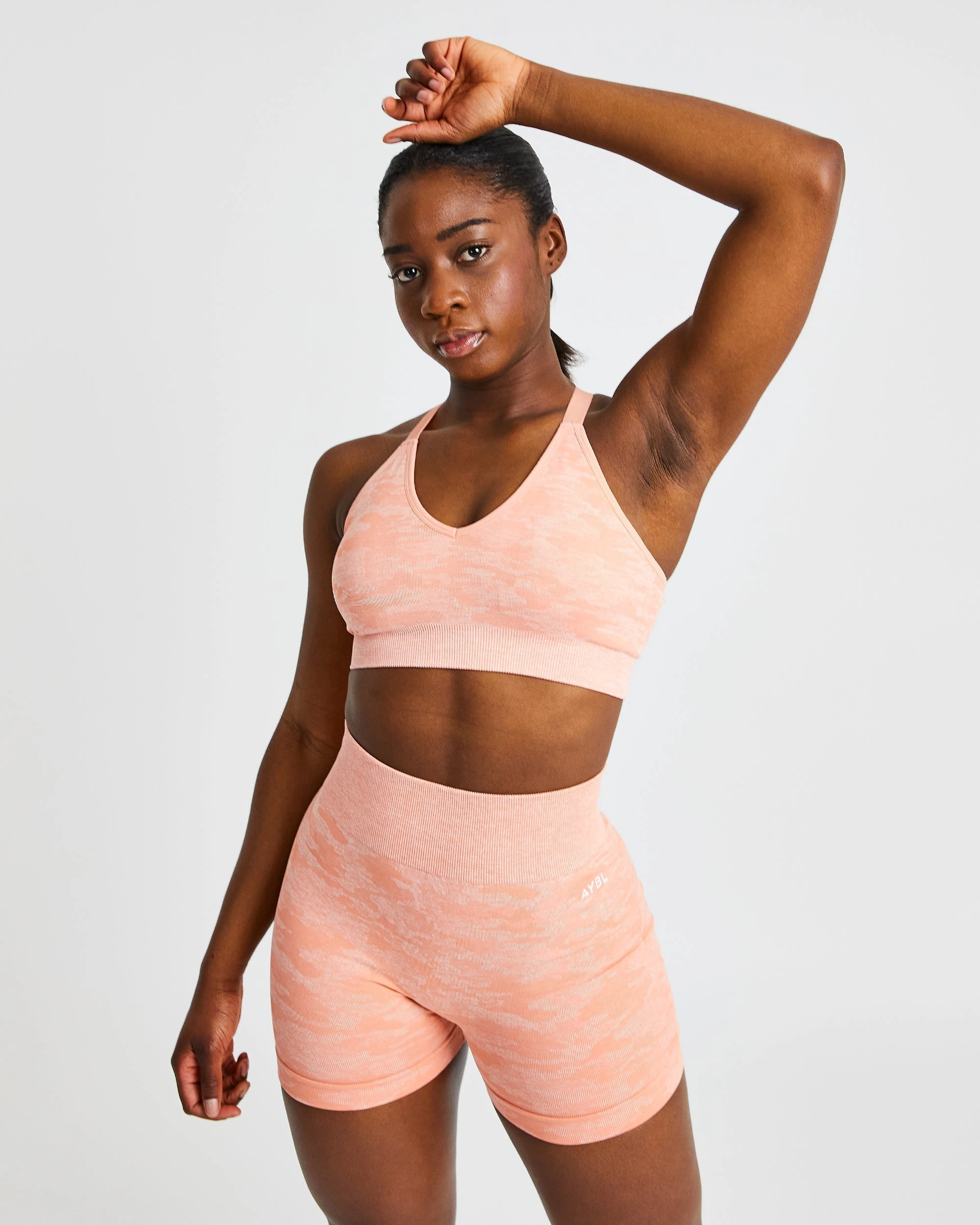 AYBL Evolve Camo Seamless Sports Bra - Peach