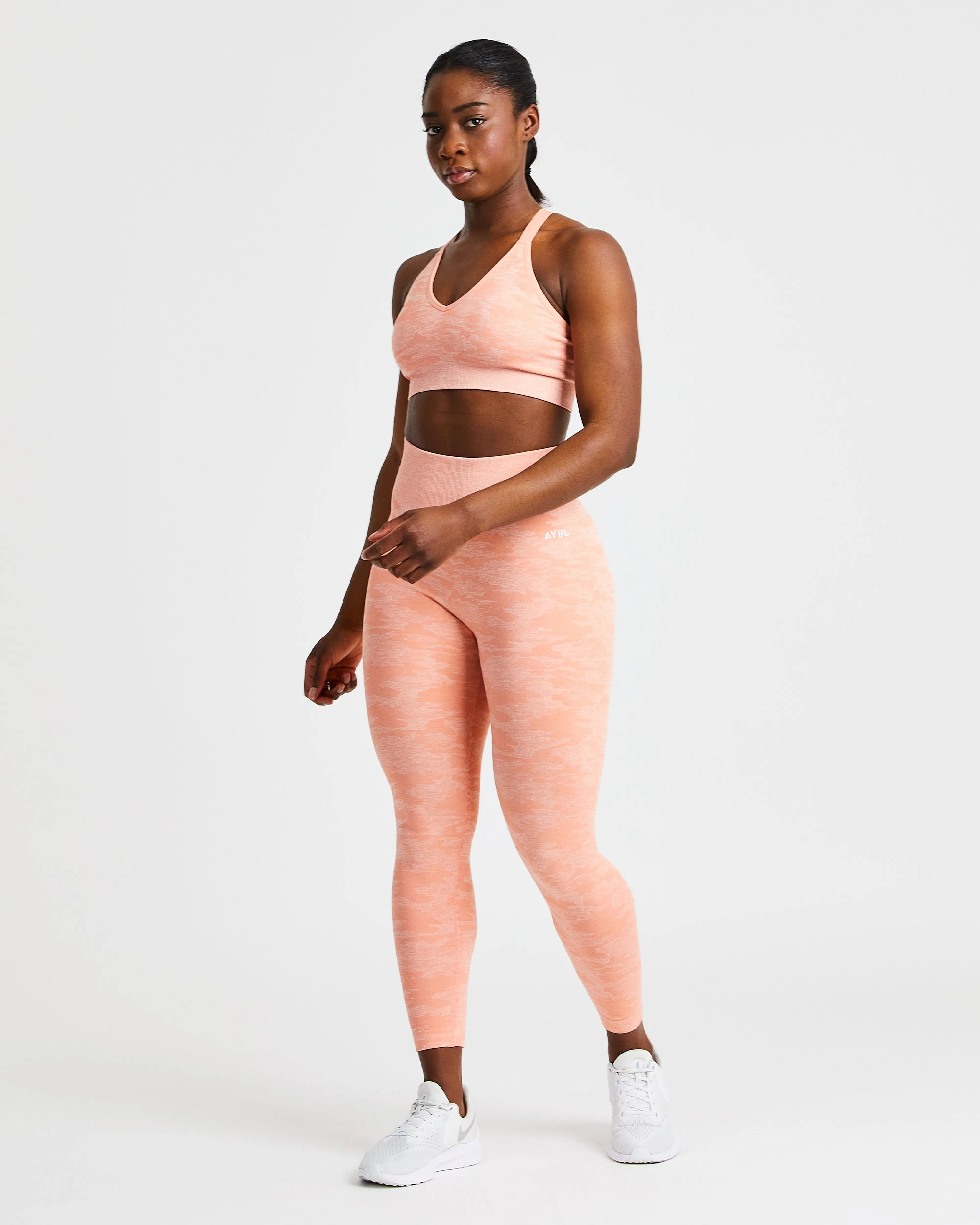 AYBL Evolve Camo Seamless Sports Bra - Peach - Image 3