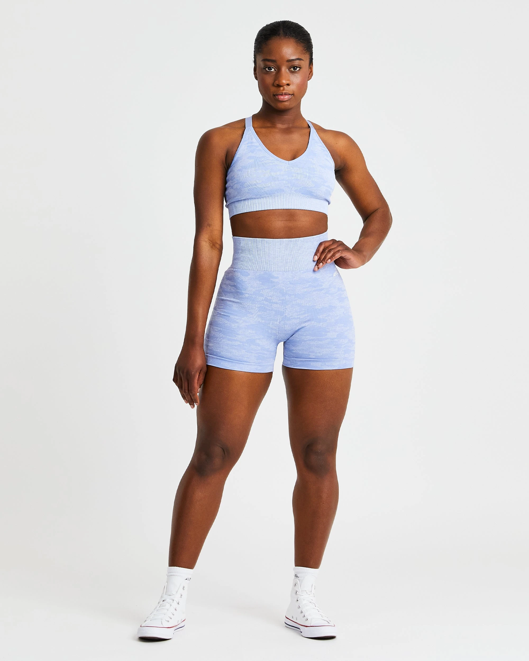 AYBL Evolve Camo Seamless Sports Bra - Blue - Image 3