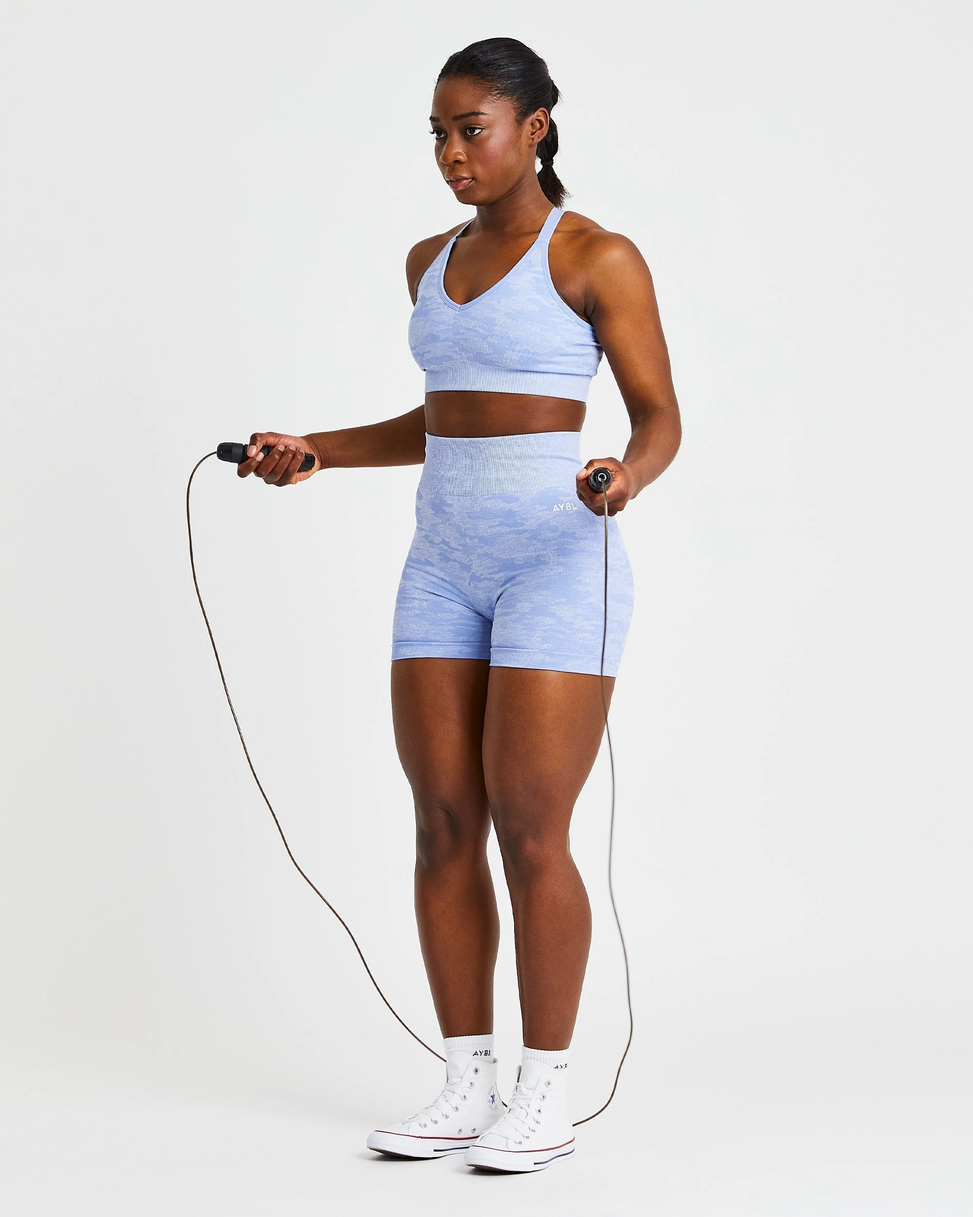 AYBL Evolve Camo Seamless Sports Bra - Blue - Image 5