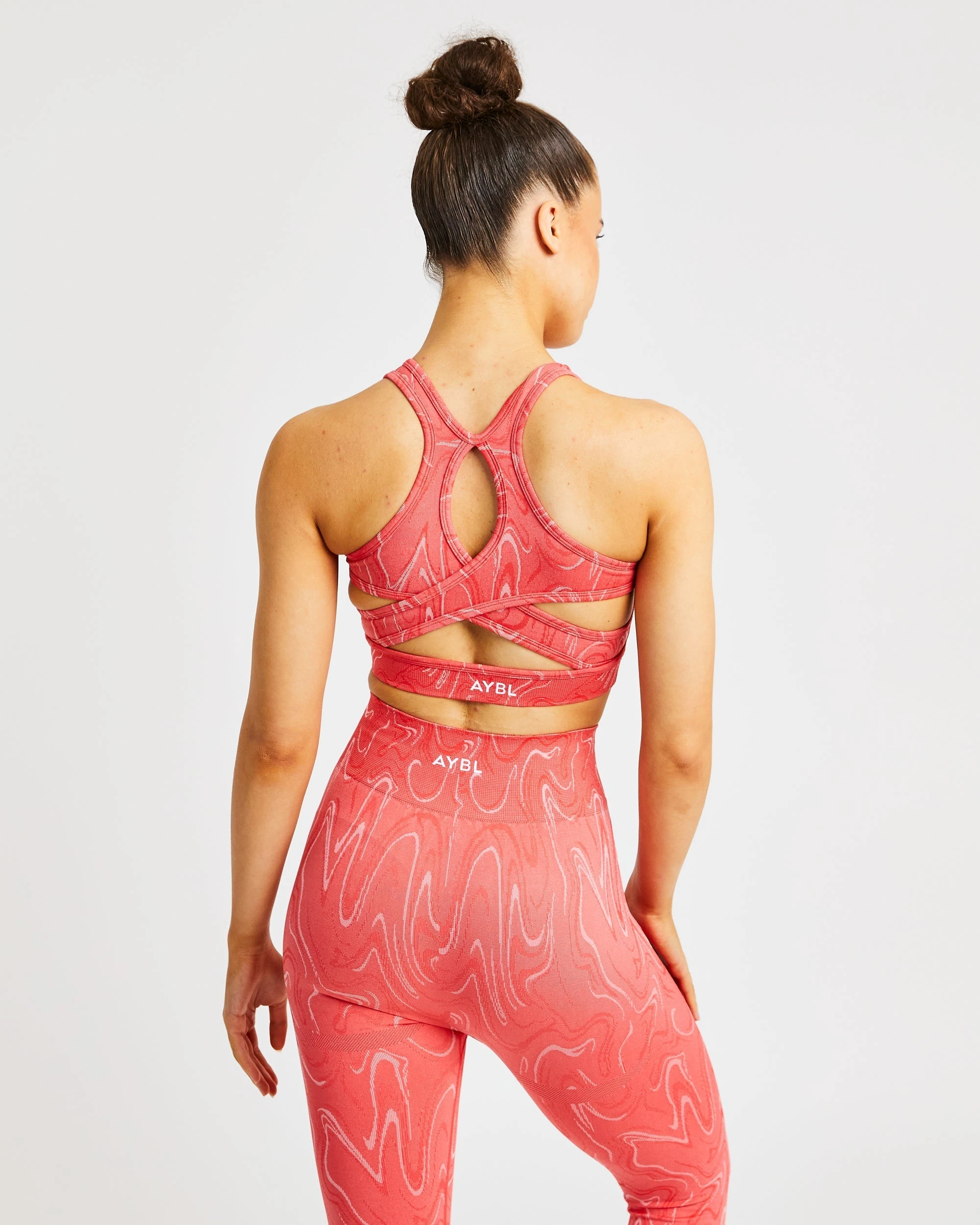 AYBL Velocity Seamless Sports Bra - Coral - Image 2