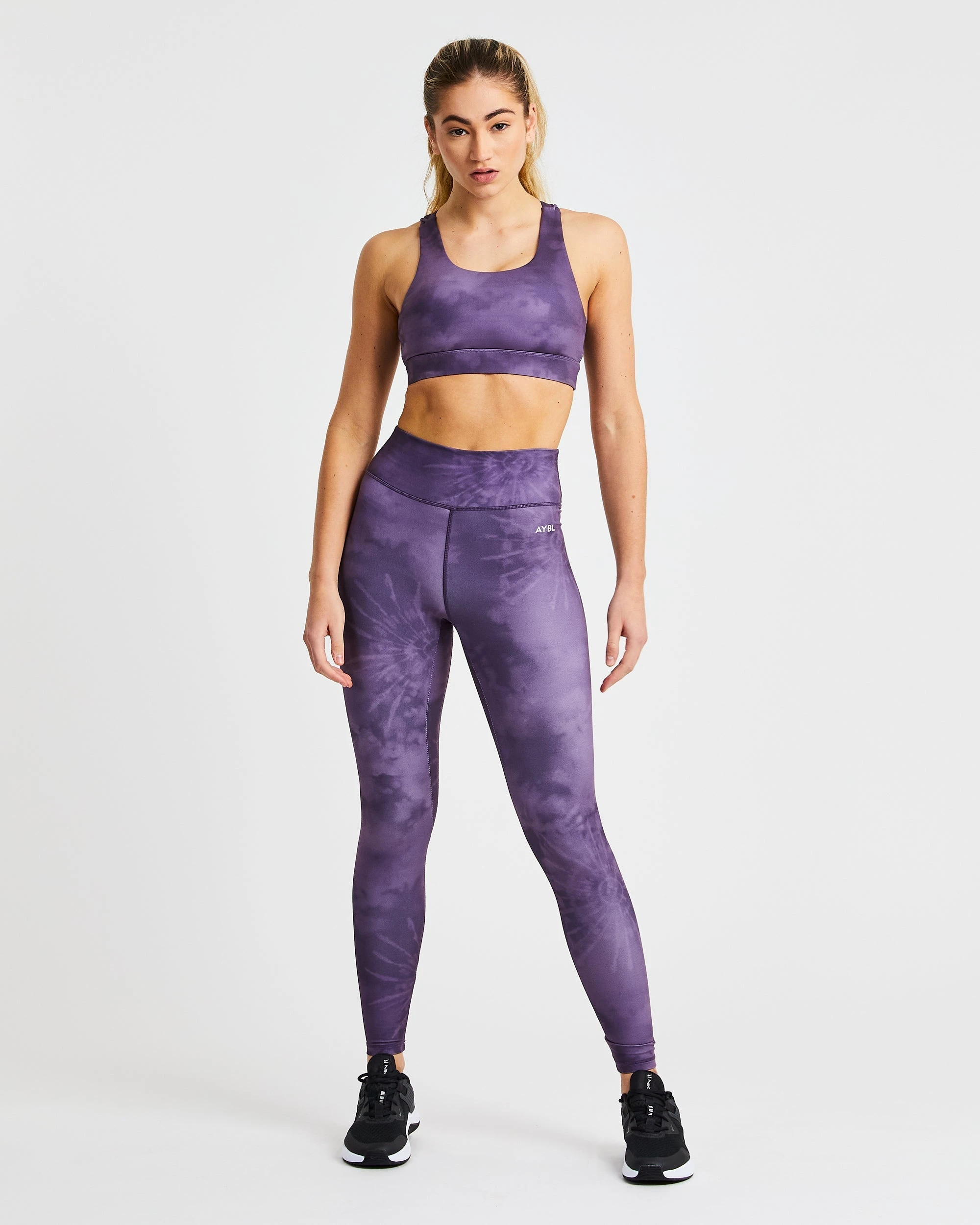 AYBL Core Sports Bra - Purple Tie Dye - Image 3