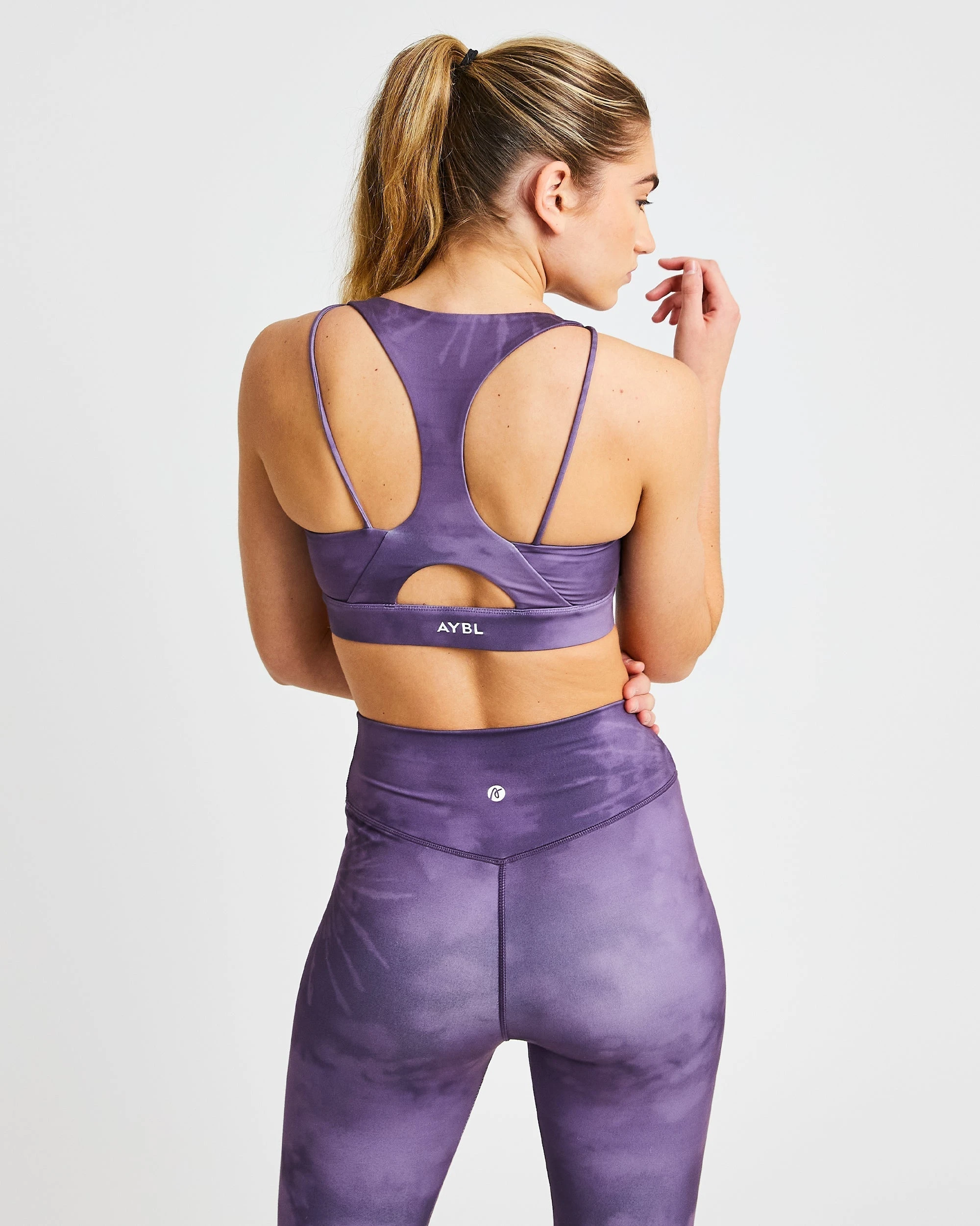 AYBL Core Sports Bra - Purple Tie Dye - Image 2