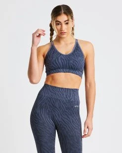 AYBL Evolve Animal Seamless Sports Bra - Slate Blue