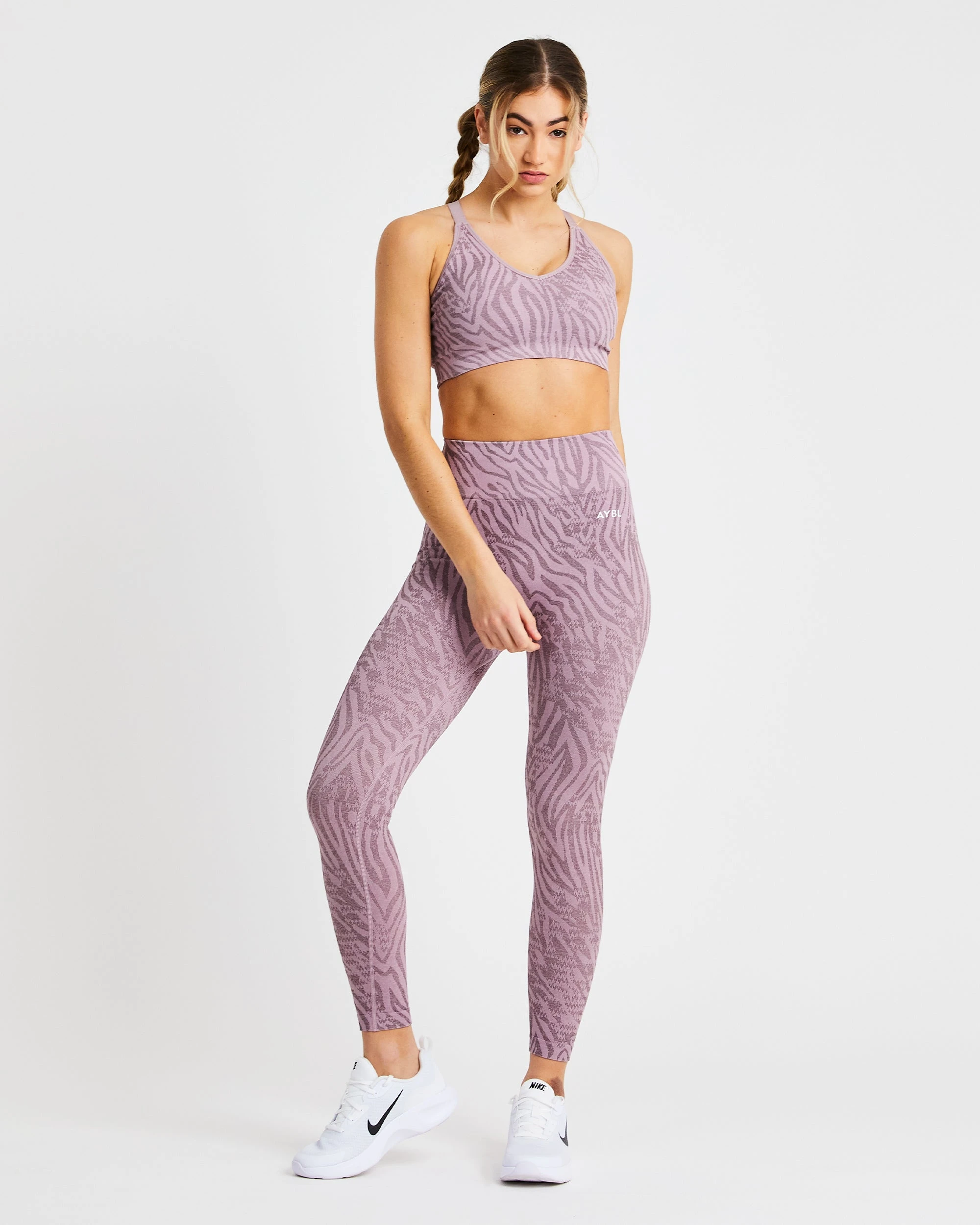 AYBL Evolve Animal Seamless Sports Bra - Mauve Lilac - Image 3