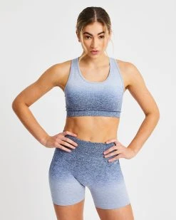 AYBL Pulse Ombré Seamless Sports Bra - Navy
