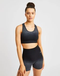AYBL Pulse Ombré Seamless Sports Bra - Black/Grey