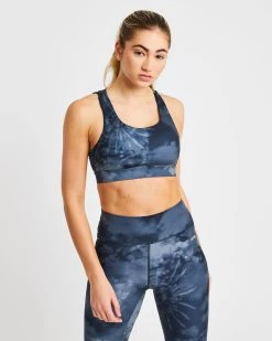 AYBL Core Sports Bra - Black Tie Dye
