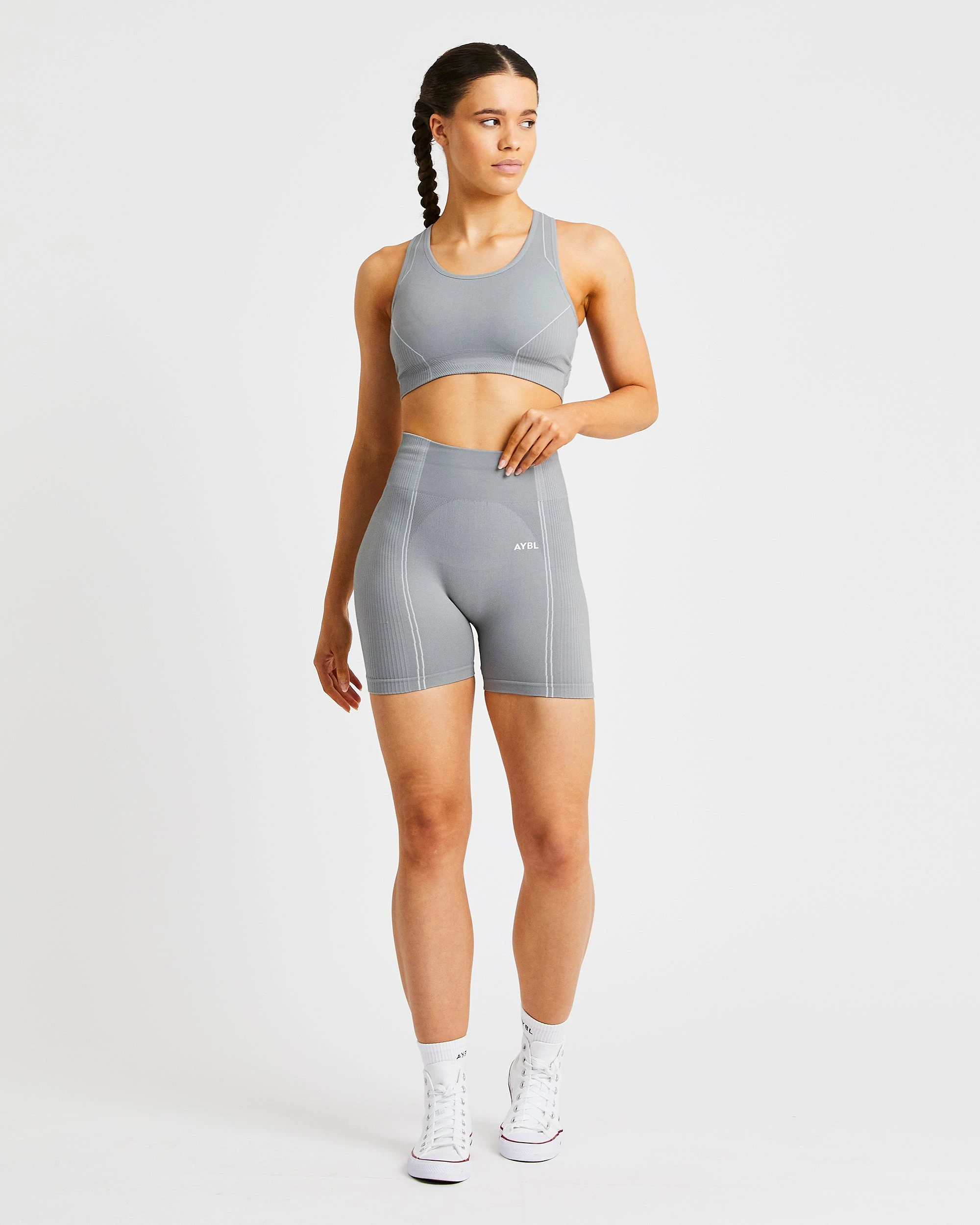 AYBL Reflex Seamless Sports Bra - Grey - Image 3