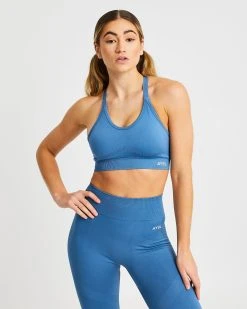 AYBL Reform Seamless Sports Bra - Petrol Blue
