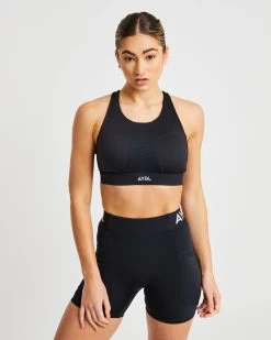 AYBL Sportive High Neck Sports Bra - Black