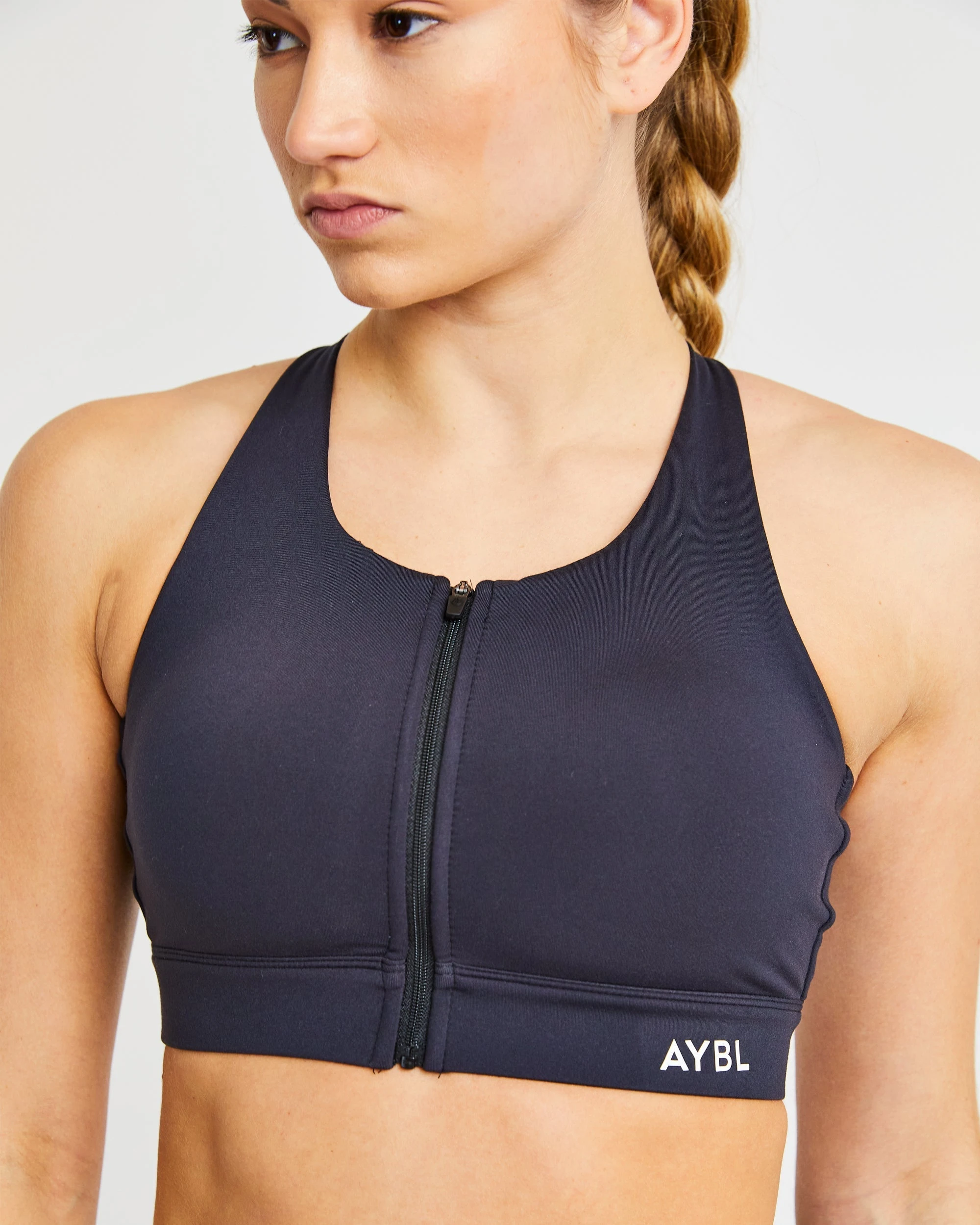 AYBL Sportive Zip Up Sports Bra - Black - Image 6