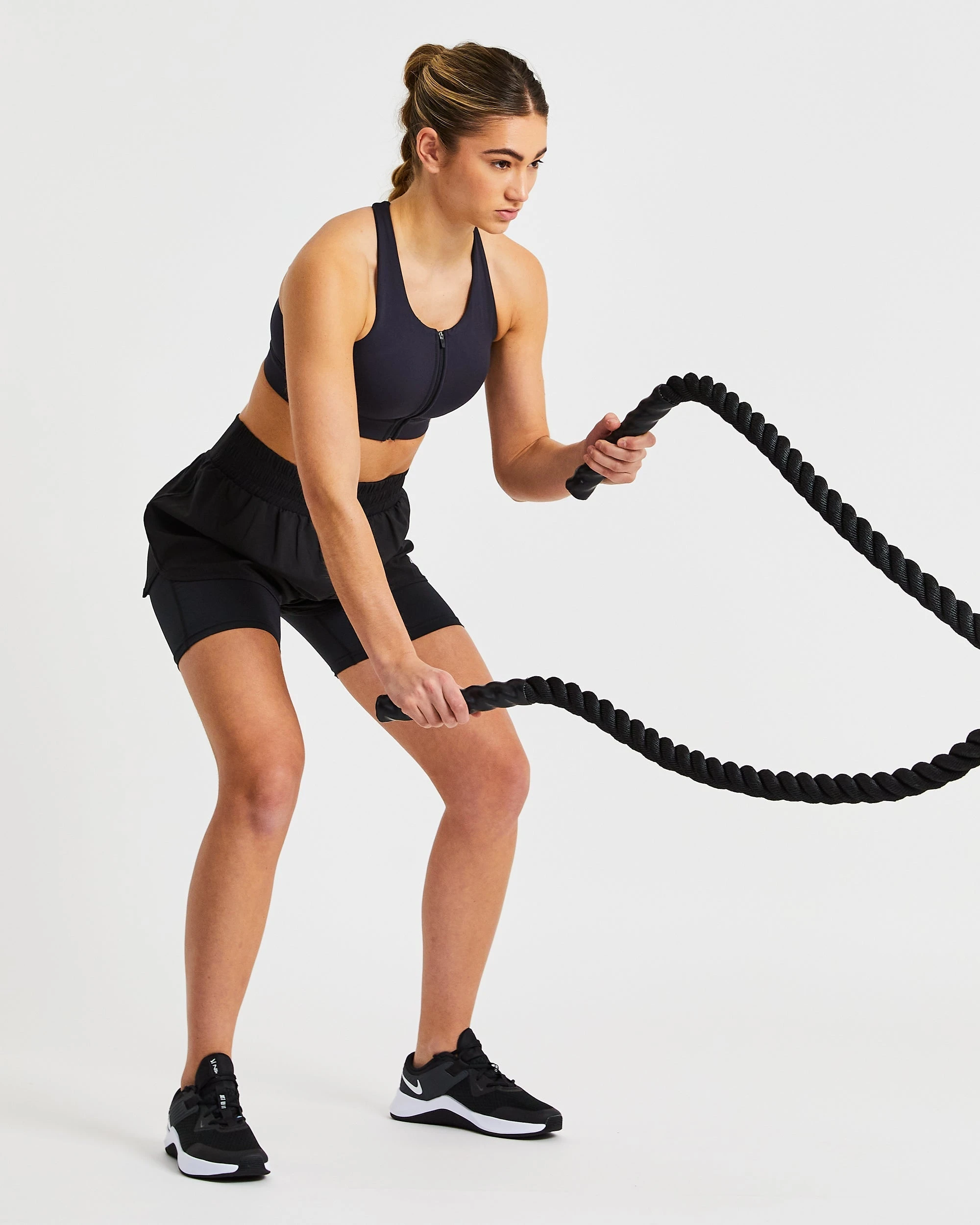 AYBL Sportive Zip Up Sports Bra - Black - Image 5