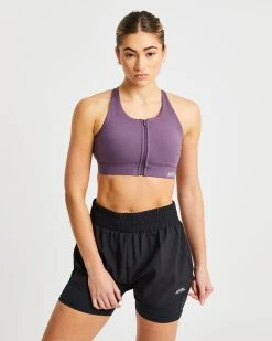 AYBL Sportive Zip Up Sports Bra - Purple