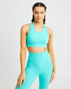 AYBL Evolve Speckle Seamless Sports Bra - Aqua Green