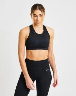 AYBL Evolve Speckle Seamless Sports Bra - Black