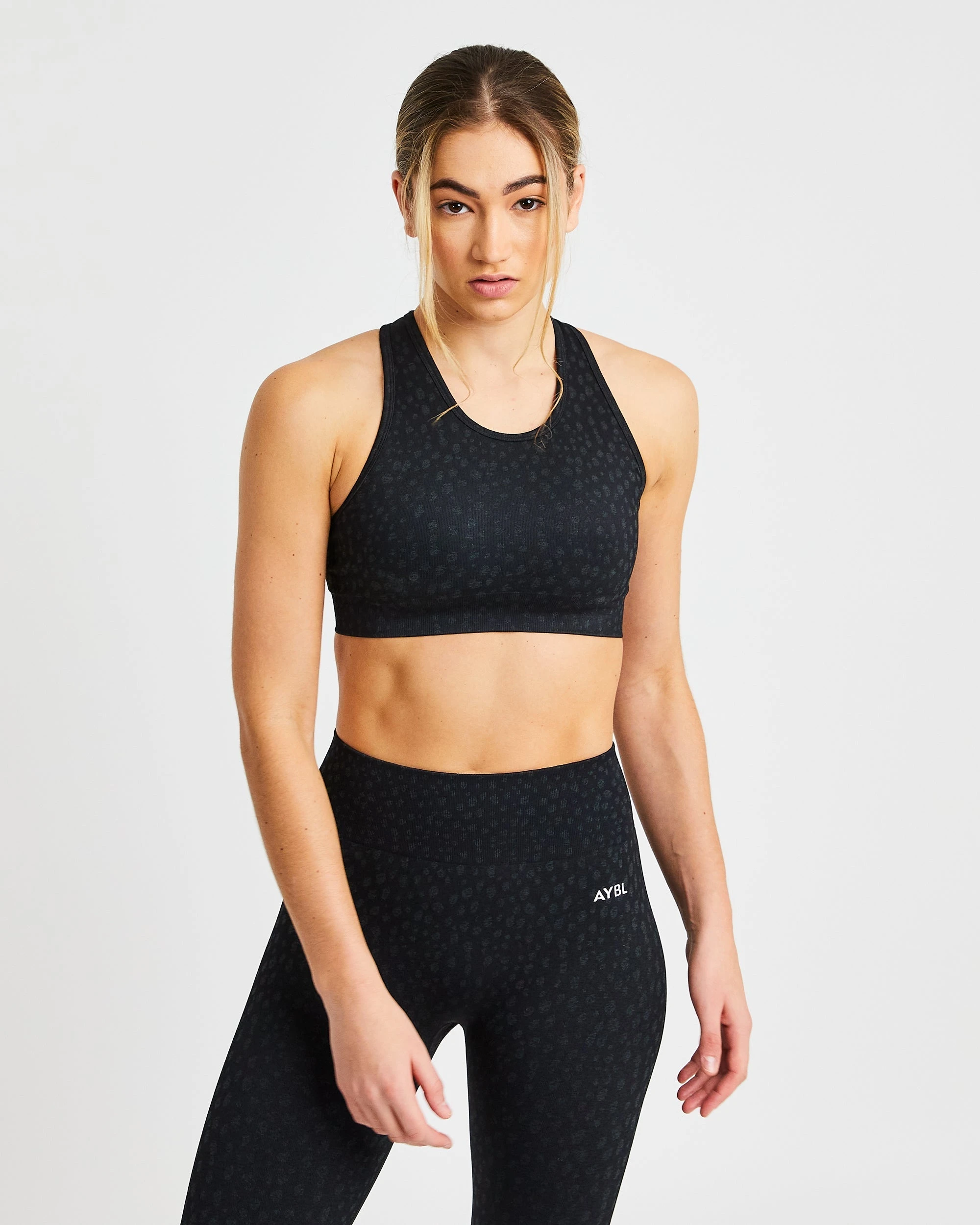 AYBL Evolve Speckle Seamless Sports Bra - Black