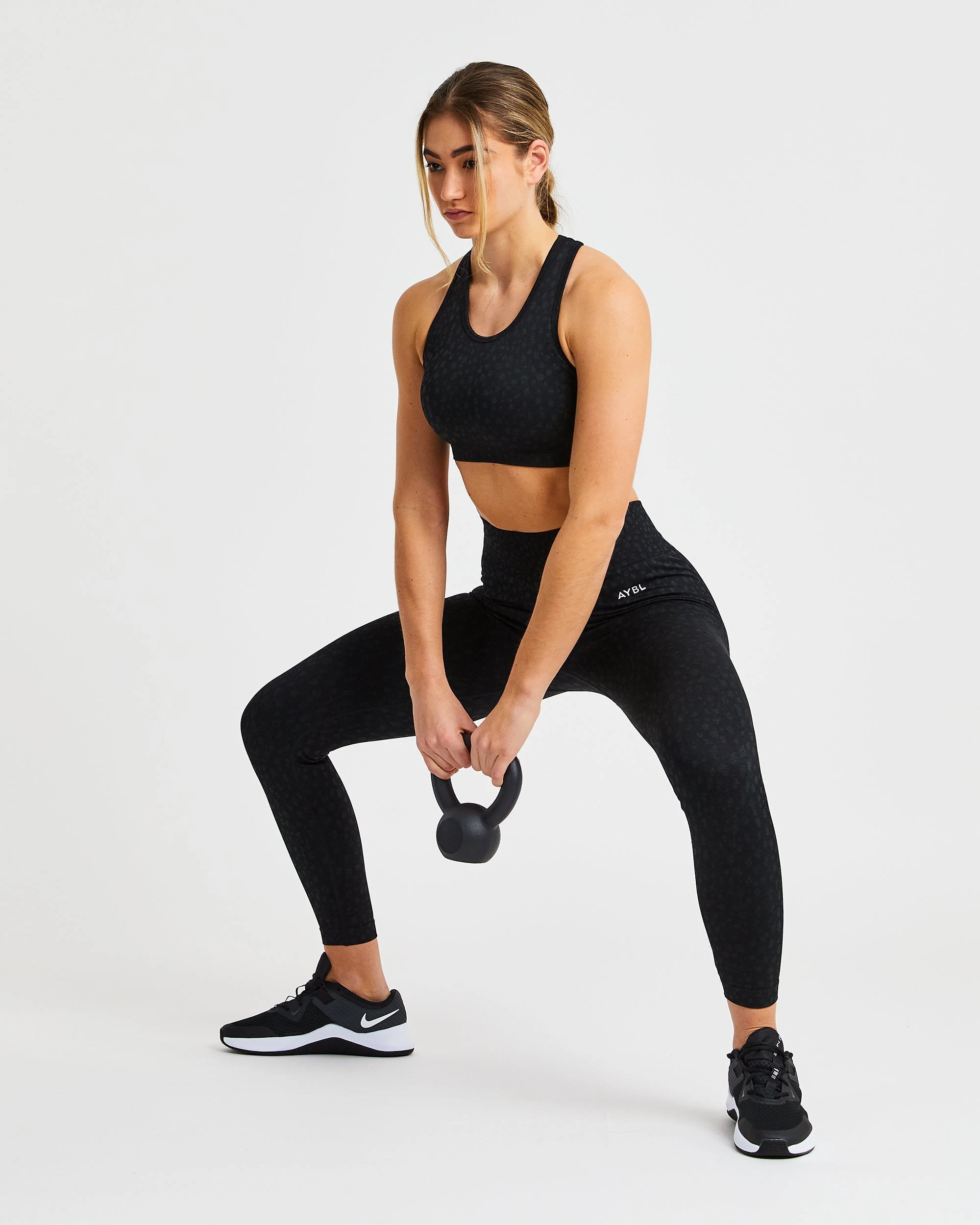 AYBL Evolve Speckle Seamless Sports Bra - Black - Image 6