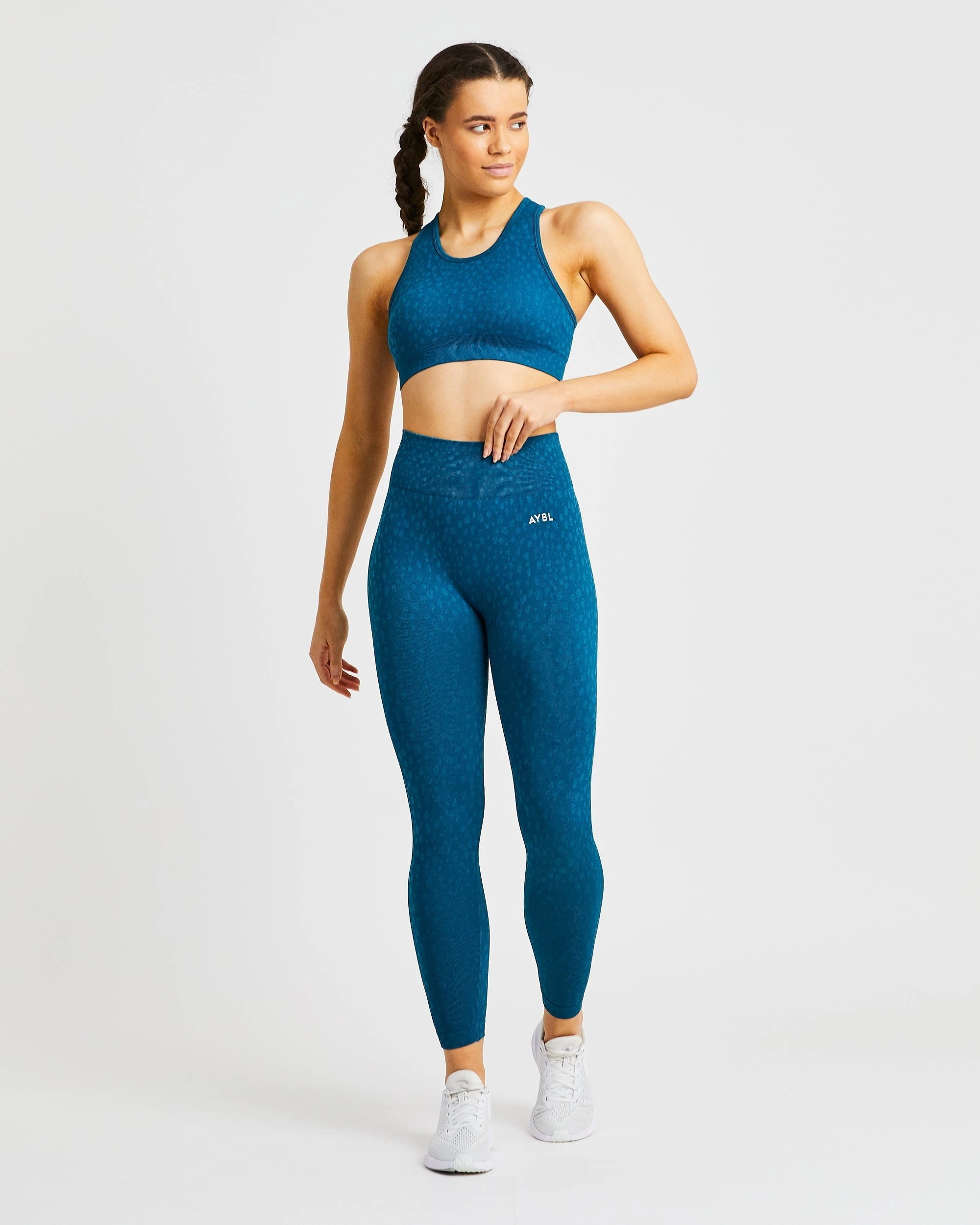 AYBL Evolve Speckle Seamless Sports Bra - Teal - Image 3
