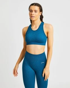 AYBL Evolve Speckle Seamless Sports Bra - Teal