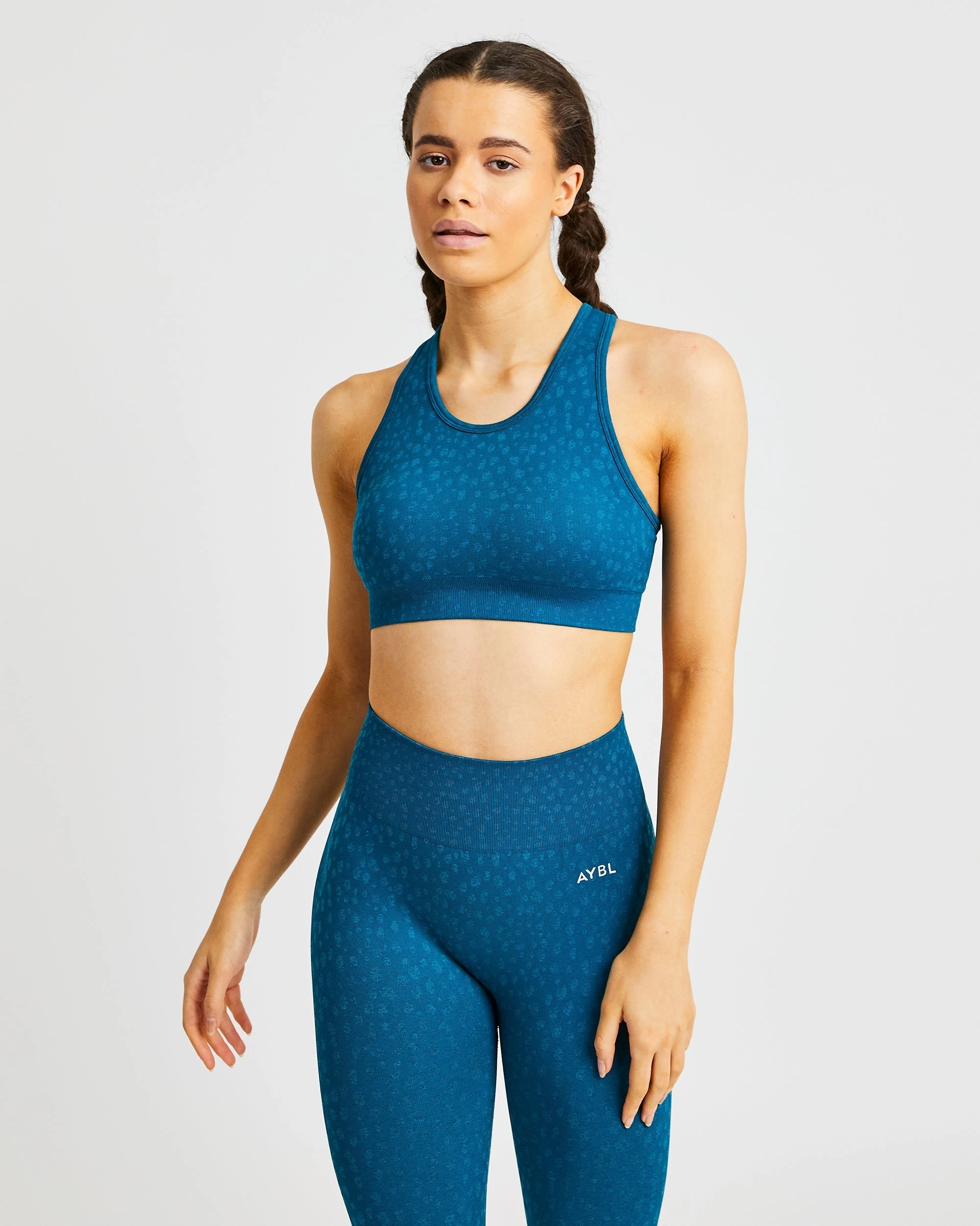 AYBL Evolve Speckle Seamless Sports Bra - Teal