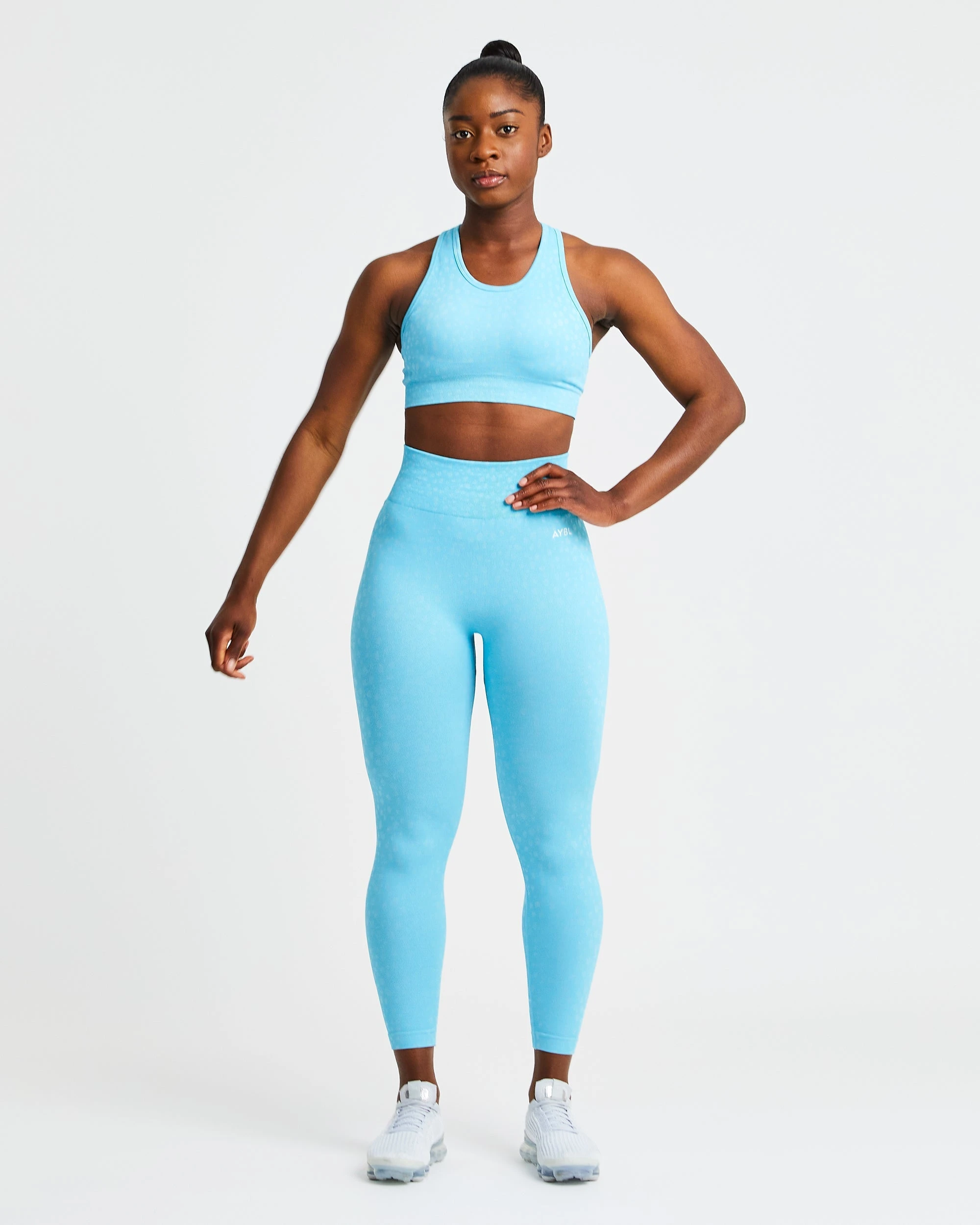 AYBL Evolve Speckle Seamless Sports Bra - Light Blue - Image 3