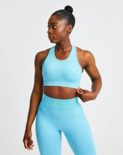 AYBL Evolve Speckle Seamless Sports Bra - Light Blue