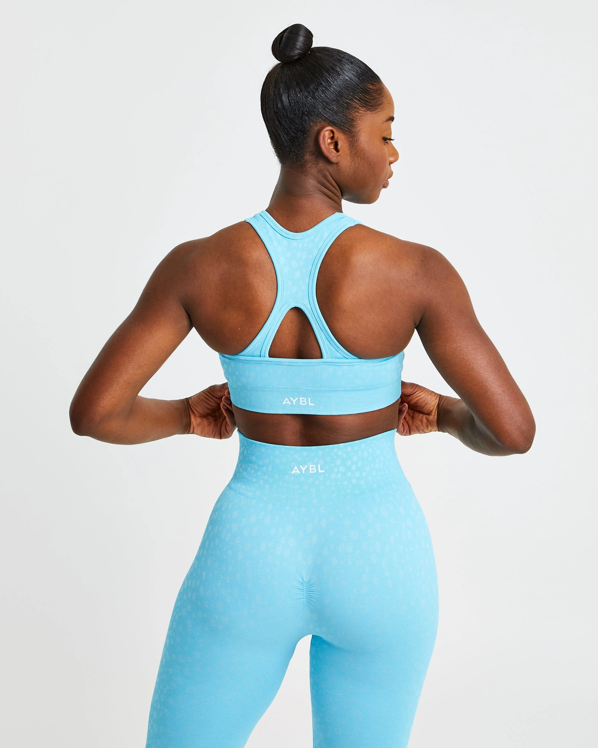 AYBL Evolve Speckle Seamless Sports Bra - Light Blue - Image 2