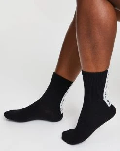 AYBL Everyday Back Stripe Crew Socks (3 Pack) - Black