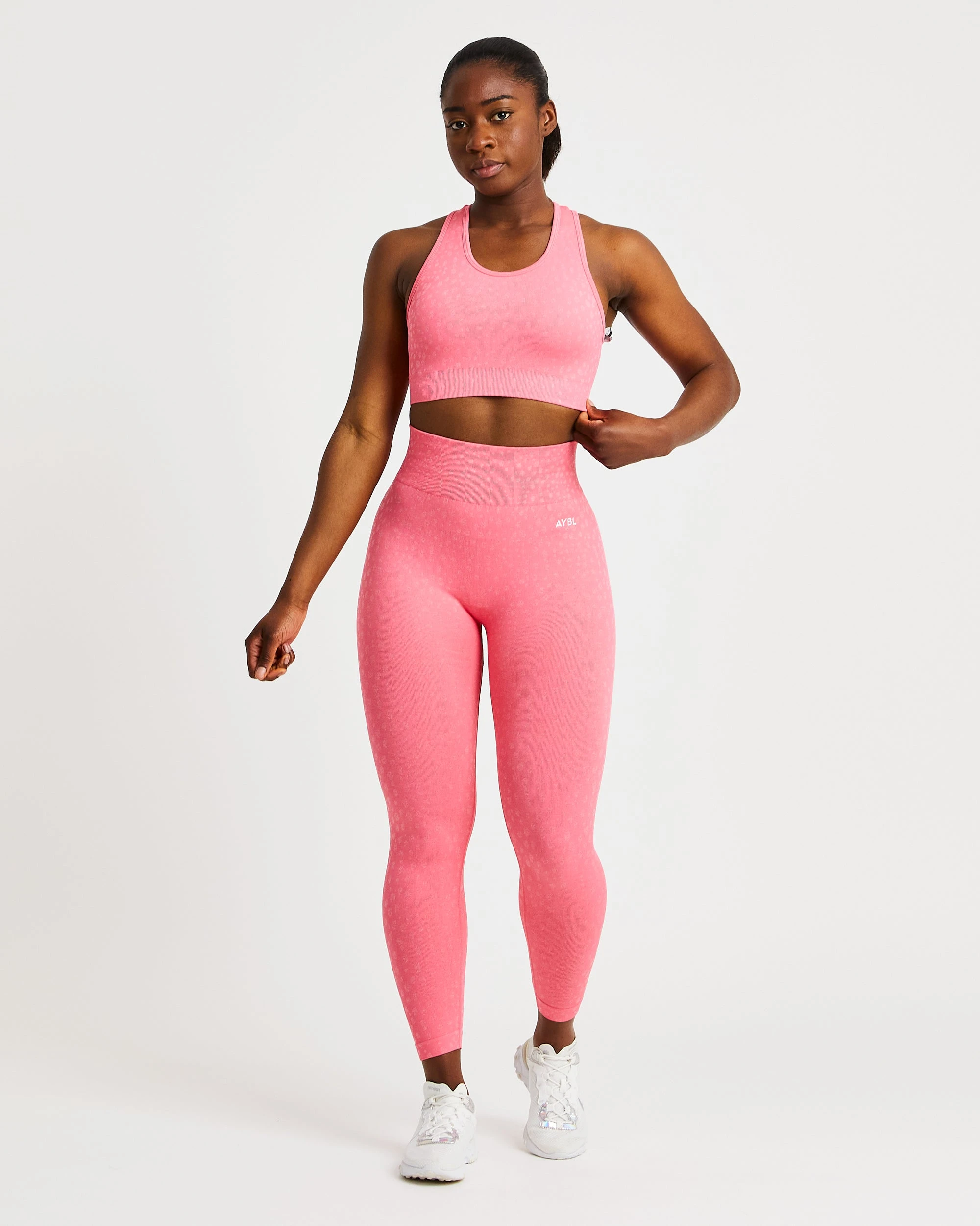 AYBL Evolve Speckle Seamless Sports Bra - Coral Pink - Image 3