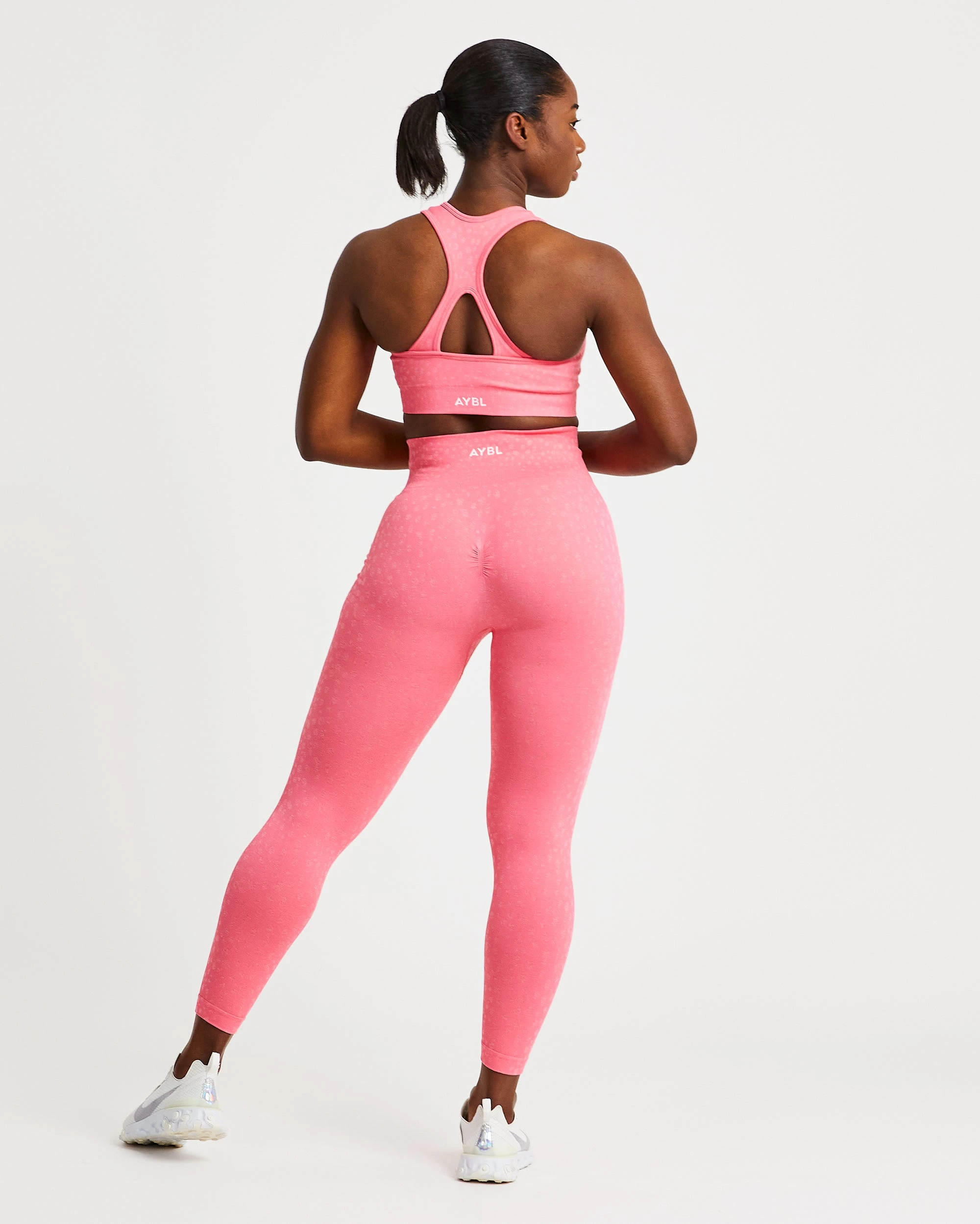 AYBL Evolve Speckle Seamless Sports Bra - Coral Pink - Image 4