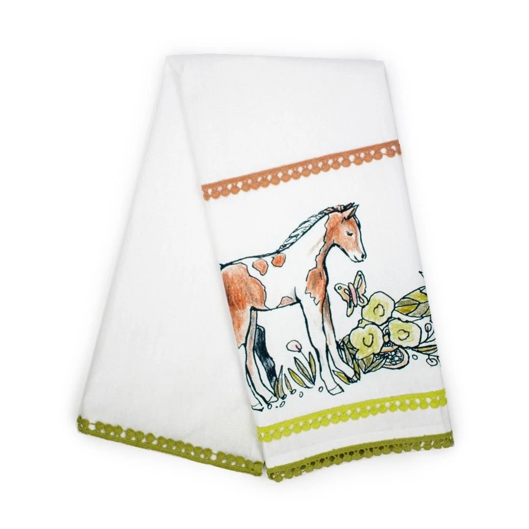 Everything Kitchens Barnyard Baby Animals Tea Towel + Pot Holder Set | "Hold Your Baby Horses" - Foal - Image 4