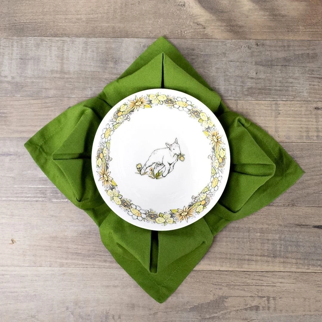 Everything Kitchens Barnyard Baby Animals 16-Piece Dinnerware Set With Glasses | "Leaping Sheep" - Lamb - Image 7