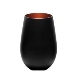 Stolzle 15.75oz Olympia Glass Tumblers - Set Of 6 | Black & Bronze