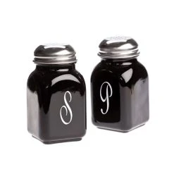 Mosser Glass Monogram Salt & Pepper Set | Black