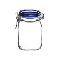 Bormioli Rocco 1L Swing Top Fido Canning Jar | Blue Lid