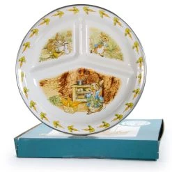 Golden Rabbit Enamelware 9" Divided Toddler Plate | Peter Rabbit