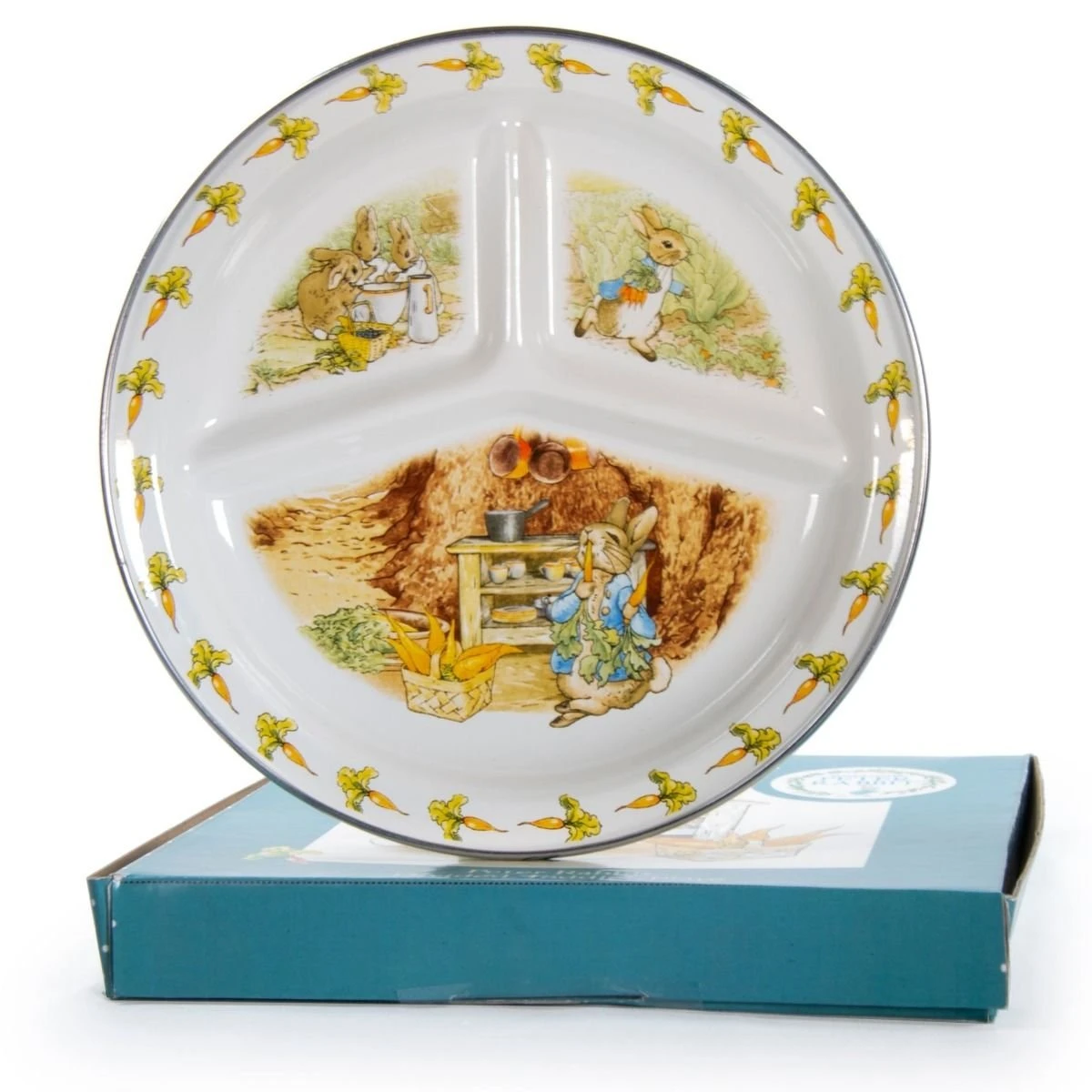 Golden Rabbit Enamelware 9" Divided Toddler Plate | Peter Rabbit