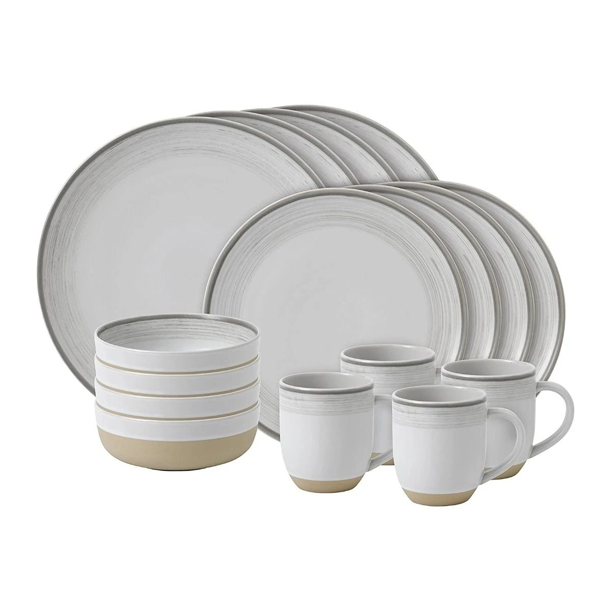 Royal Doulton Ellen DeGeneres Brushed Glaze Collection 16-Piece Dinnerware Set | White