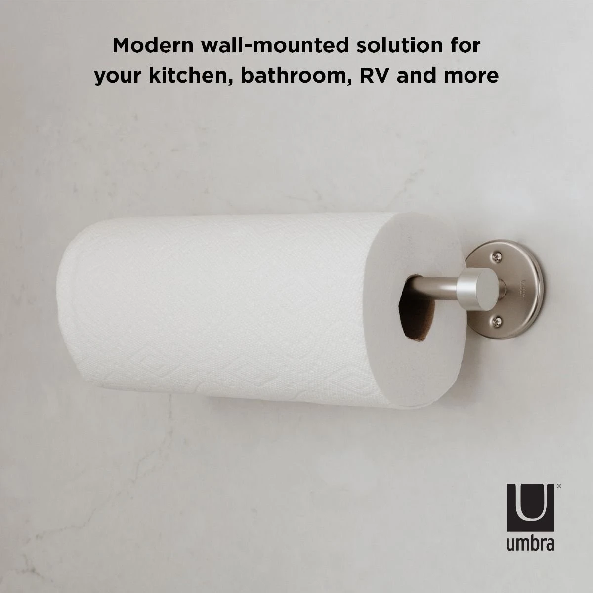 Umbra Cappa Wall Mounted Paper Towel Holder | Nickel - Image 9
