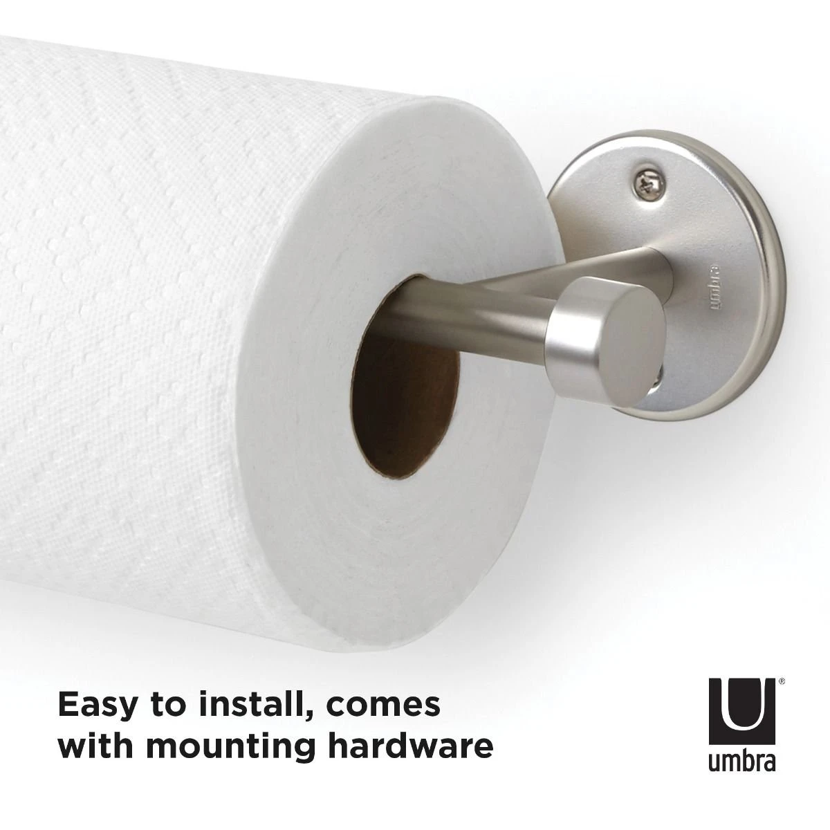 Umbra Cappa Wall Mounted Paper Towel Holder | Nickel - Image 10