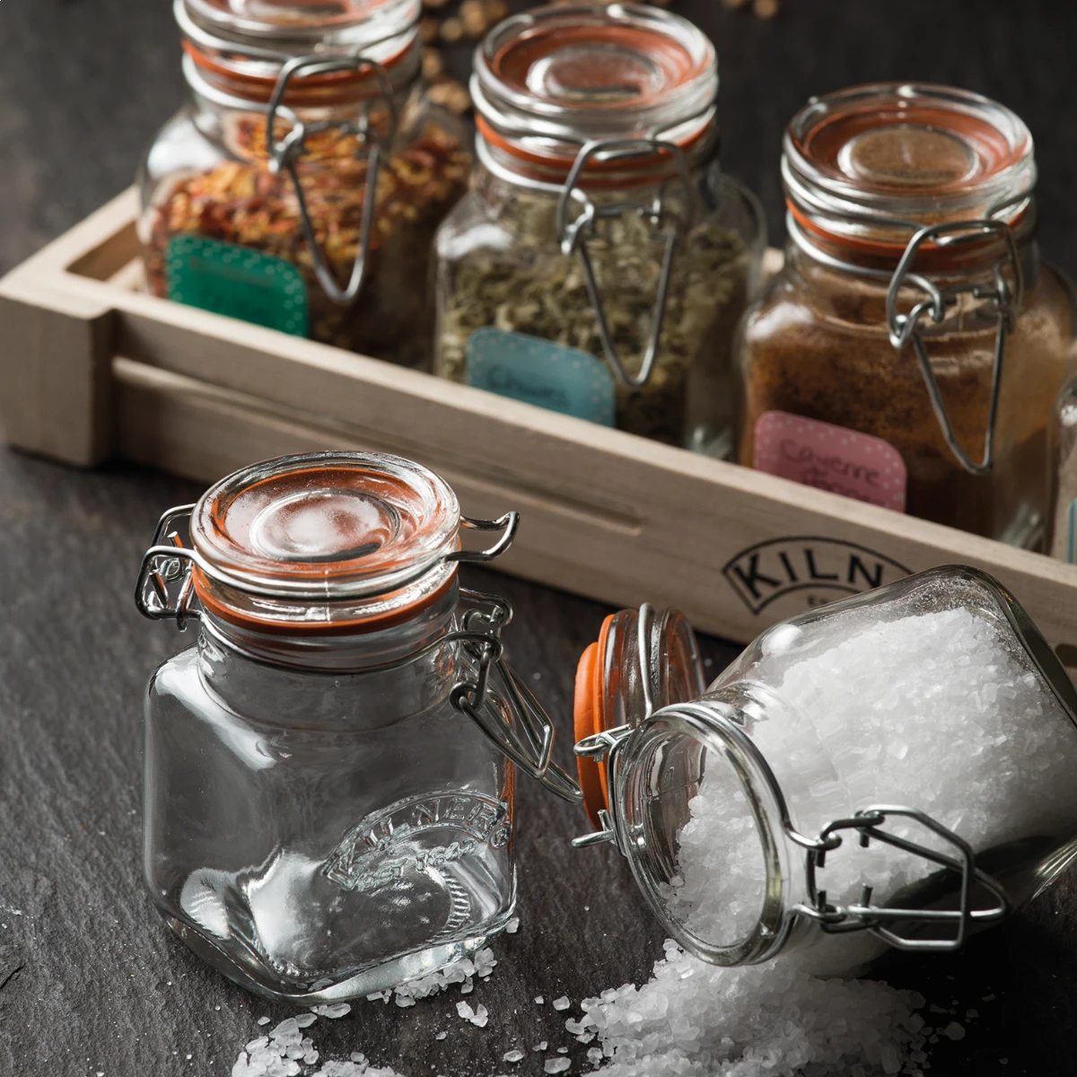 Kilner Swing Top Square Glass Spice Jar | 2.3oz - Image 3