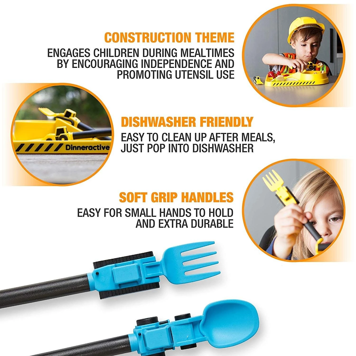 Masontops Dinneractive Construction Utensil Set Of 2 Blue - Image 2