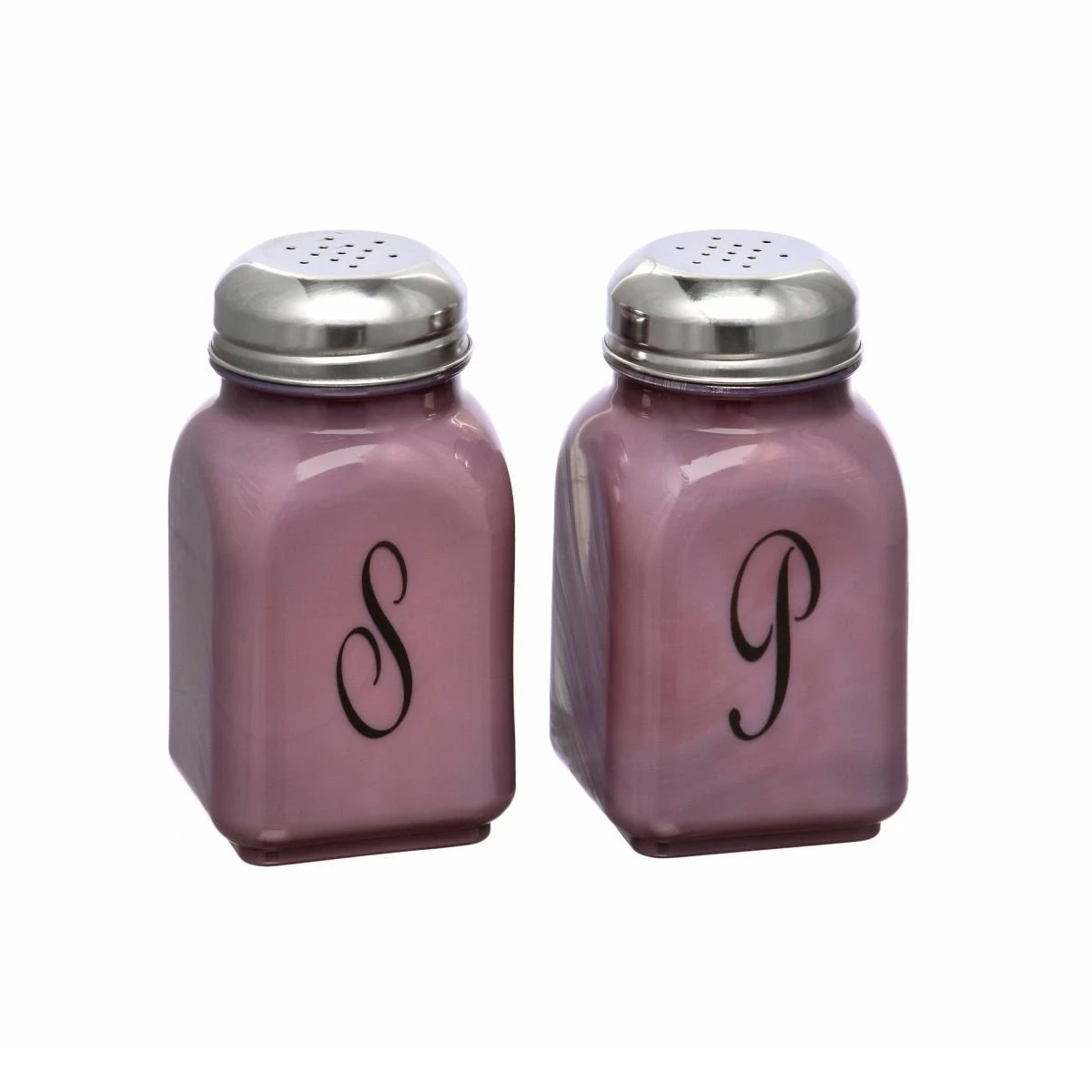 Mosser Glass Monogram Salt & Pepper Set | Eggplant
