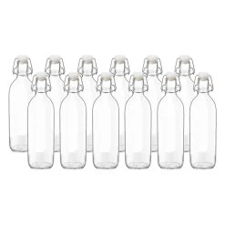 Bormioli Rocco 33.75oz Emilia Glass Bottles | Set Of 12