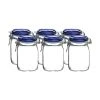 Bormioli Rocco 1L Swing Top Fido Canning Jars - Blue Lid | 6-pack
