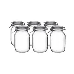 Bormioli Rocco 2L Swing Top Fido Glass Jars | 6-pack